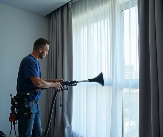 Professional commercial curtain cleaning process equipment Matty Curtain Cleaning hammondville-nsw