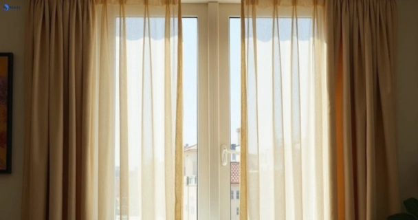 Dull dusty drapes in hammondville-nsw before professional cleaning